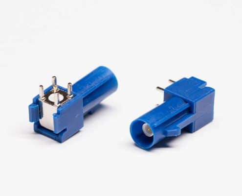 FAKRA連接器C型藍(lán)色公頭公針接PCB板穿孔式